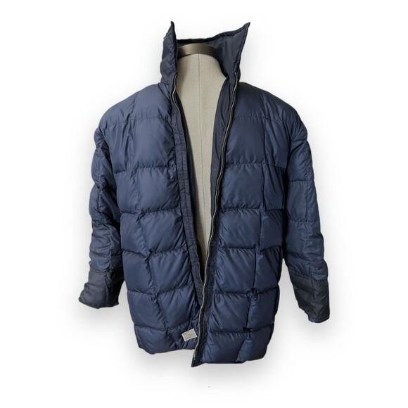 VTG Skitique Puffer Coat Ski Jacket Blue Goose Down Blue Sz Large Made in Japan - Picture 9 of 16
